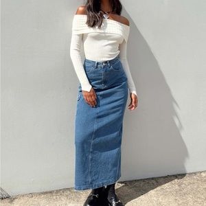 Princess Polly Harben Denim Maxi Skirt